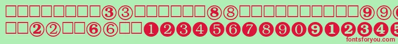 NumeralsttRegular Font – Red Fonts on Green Background