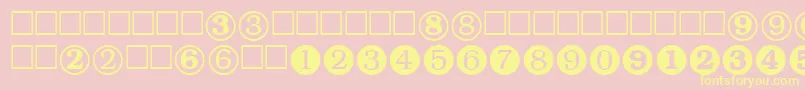 Czcionka NumeralsttRegular – żółte czcionki na różowym tle