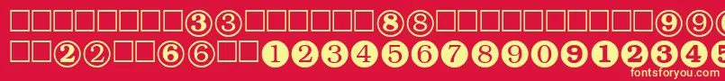 NumeralsttRegular Font – Yellow Fonts on Red Background