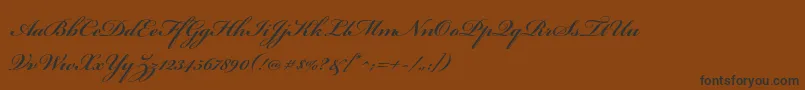 BickhamscriptproSemibold-Schriftart – Schwarze Schriften auf braunem Hintergrund