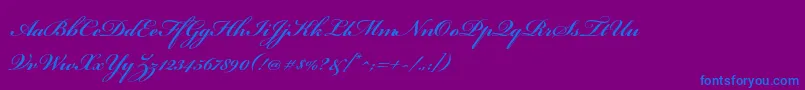 フォントBickhamscriptproSemibold – 紫色の背景に青い文字