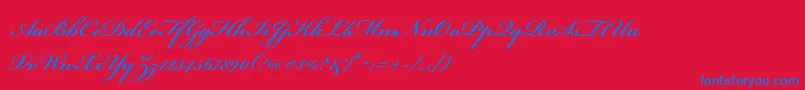 BickhamscriptproSemibold Font – Blue Fonts on Red Background