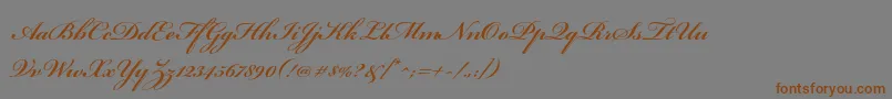 Шрифт BickhamscriptproSemibold – коричневые шрифты на сером фоне