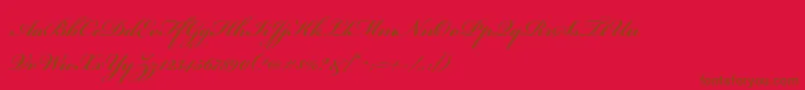 BickhamscriptproSemibold-fontti – ruskeat fontit punaisella taustalla