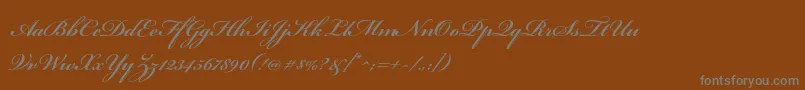 フォントBickhamscriptproSemibold – 茶色の背景に灰色の文字