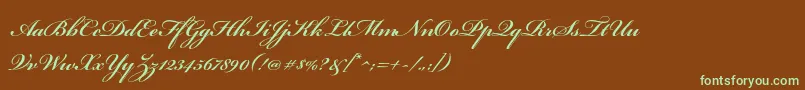BickhamscriptproSemibold Font – Green Fonts on Brown Background