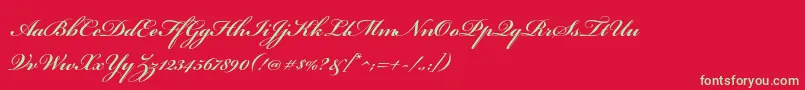 BickhamscriptproSemibold Font – Green Fonts on Red Background