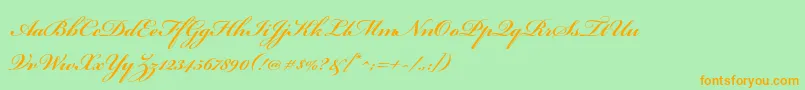 fuente BickhamscriptproSemibold – Fuentes Naranjas Sobre Fondo Verde