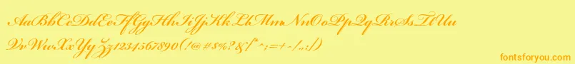 BickhamscriptproSemibold Font – Orange Fonts on Yellow Background