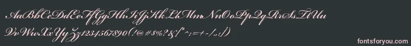 Fonte BickhamscriptproSemibold – fontes rosa em um fundo preto