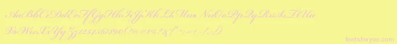 BickhamscriptproSemibold-Schriftart – Rosa Schriften auf gelbem Hintergrund