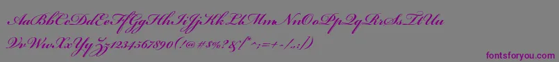 Шрифт BickhamscriptproSemibold – фиолетовые шрифты на сером фоне