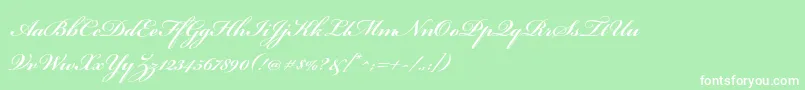 フォントBickhamscriptproSemibold – 緑の背景に白い文字