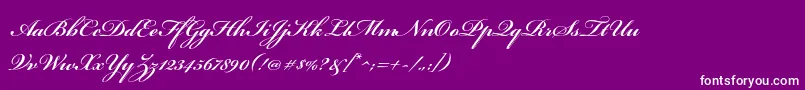 Шрифт BickhamscriptproSemibold – белые шрифты на фиолетовом фоне