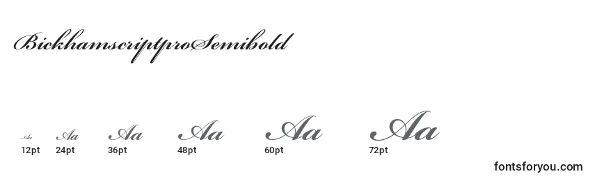 Размеры шрифта BickhamscriptproSemibold
