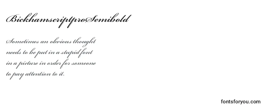 Überblick über die Schriftart BickhamscriptproSemibold