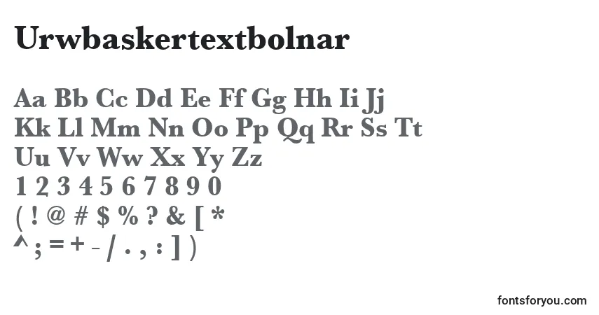 Urwbaskertextbolnarフォント–アルファベット、数字、特殊文字