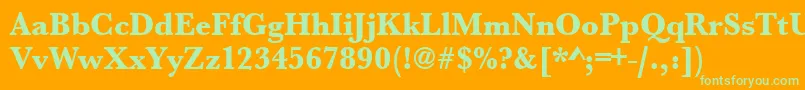 Urwbaskertextbolnar Font – Green Fonts on Orange Background