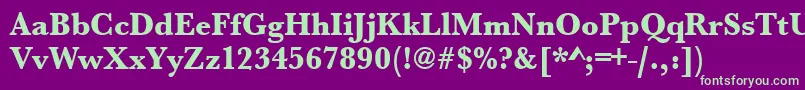Urwbaskertextbolnar Font – Green Fonts on Purple Background