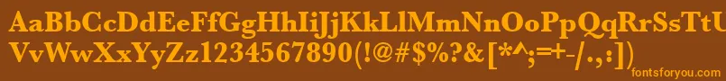 Urwbaskertextbolnar Font – Orange Fonts on Brown Background