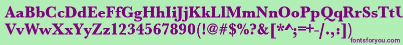 Urwbaskertextbolnar Font – Purple Fonts on Green Background