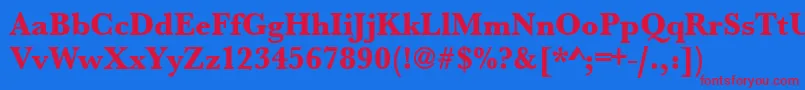 Urwbaskertextbolnar Font – Red Fonts on Blue Background