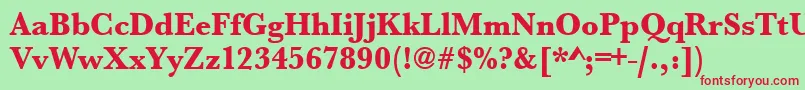 Urwbaskertextbolnar Font – Red Fonts on Green Background