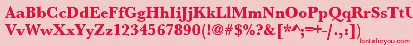 Urwbaskertextbolnar Font – Red Fonts on Pink Background