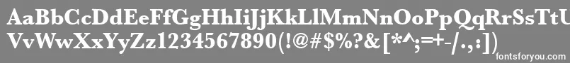 フォントUrwbaskertextbolnar – 灰色の背景に白い文字