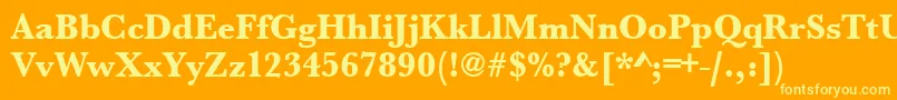 Urwbaskertextbolnar Font – Yellow Fonts on Orange Background