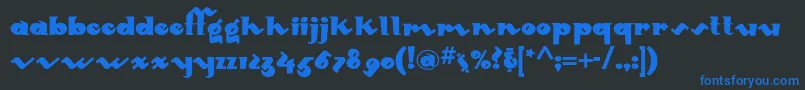Mondoredondonf Font – Blue Fonts on Black Background