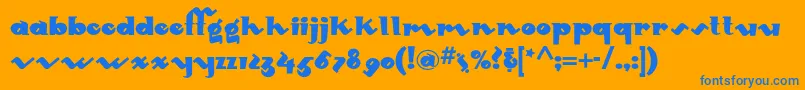 Mondoredondonf Font – Blue Fonts on Orange Background
