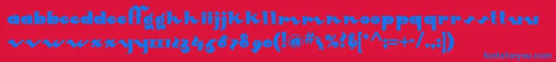Mondoredondonf Font – Blue Fonts on Red Background