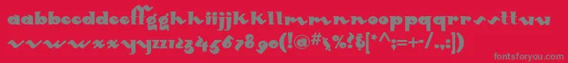 Mondoredondonf-Schriftart – Graue Schriften auf rotem Hintergrund