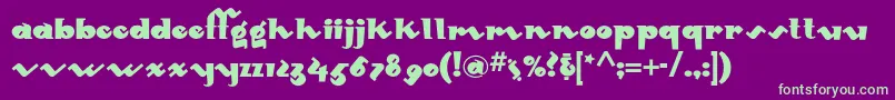 Mondoredondonf Font – Green Fonts on Purple Background