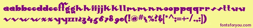 Weitere Informationen zur Mondoredondonf-Schriftart Mondoredondonf-Schriftart – Violette Schriften auf gelbem Hintergrund