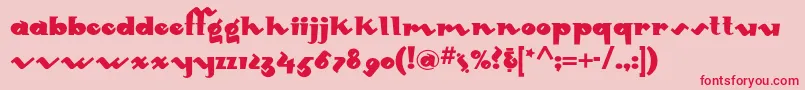 Mondoredondonf-Schriftart – Rote Schriften auf rosa Hintergrund
