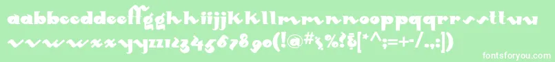Mondoredondonf Font – White Fonts on Green Background