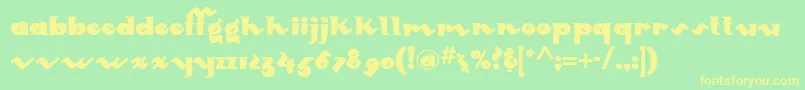 Mondoredondonf Font – Yellow Fonts on Green Background