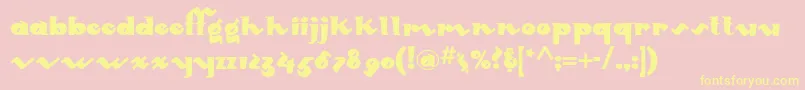 Weitere Informationen zur Mondoredondonf-Schriftart Mondoredondonf-Schriftart – Gelbe Schriften auf rosa Hintergrund
