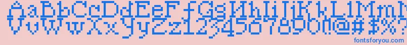 Pixelsleigh Font – Blue Fonts on Pink Background