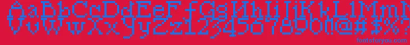 Pixelsleigh Font – Blue Fonts on Red Background