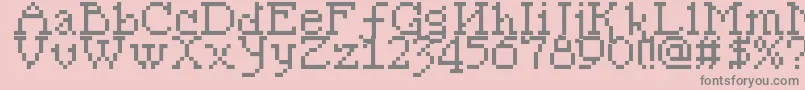 Pixelsleigh-fontti – harmaat kirjasimet vaaleanpunaisella taustalla