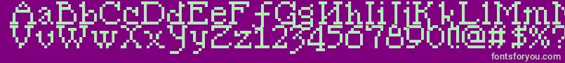 Pixelsleigh-fontti – vihreät fontit violetilla taustalla