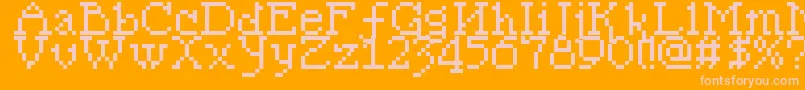Pixelsleigh Font – Pink Fonts on Orange Background