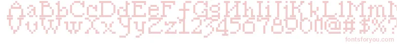 Fonte Pixelsleigh – fontes rosa em um fundo branco