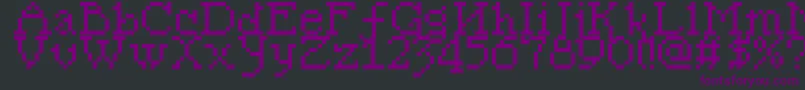 Czcionka Pixelsleigh – fioletowe czcionki na czarnym tle