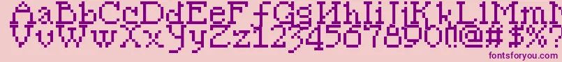 Pixelsleigh-Schriftart – Violette Schriften auf rosa Hintergrund