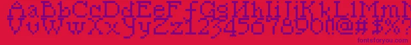 Pixelsleigh-fontti – violetit fontit punaisella taustalla