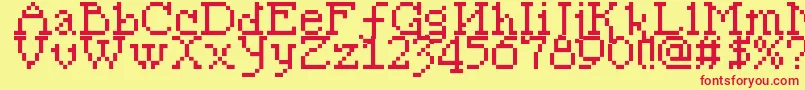 Pixelsleigh Font – Red Fonts on Yellow Background